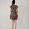Vestido Corto, Estampado Abstracto, Elástico en la Cintura y Nudo. - Imagen 3