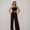 Croptop con Tirantes finos Color Neutro, detallado en Smoking. - Imagen 2