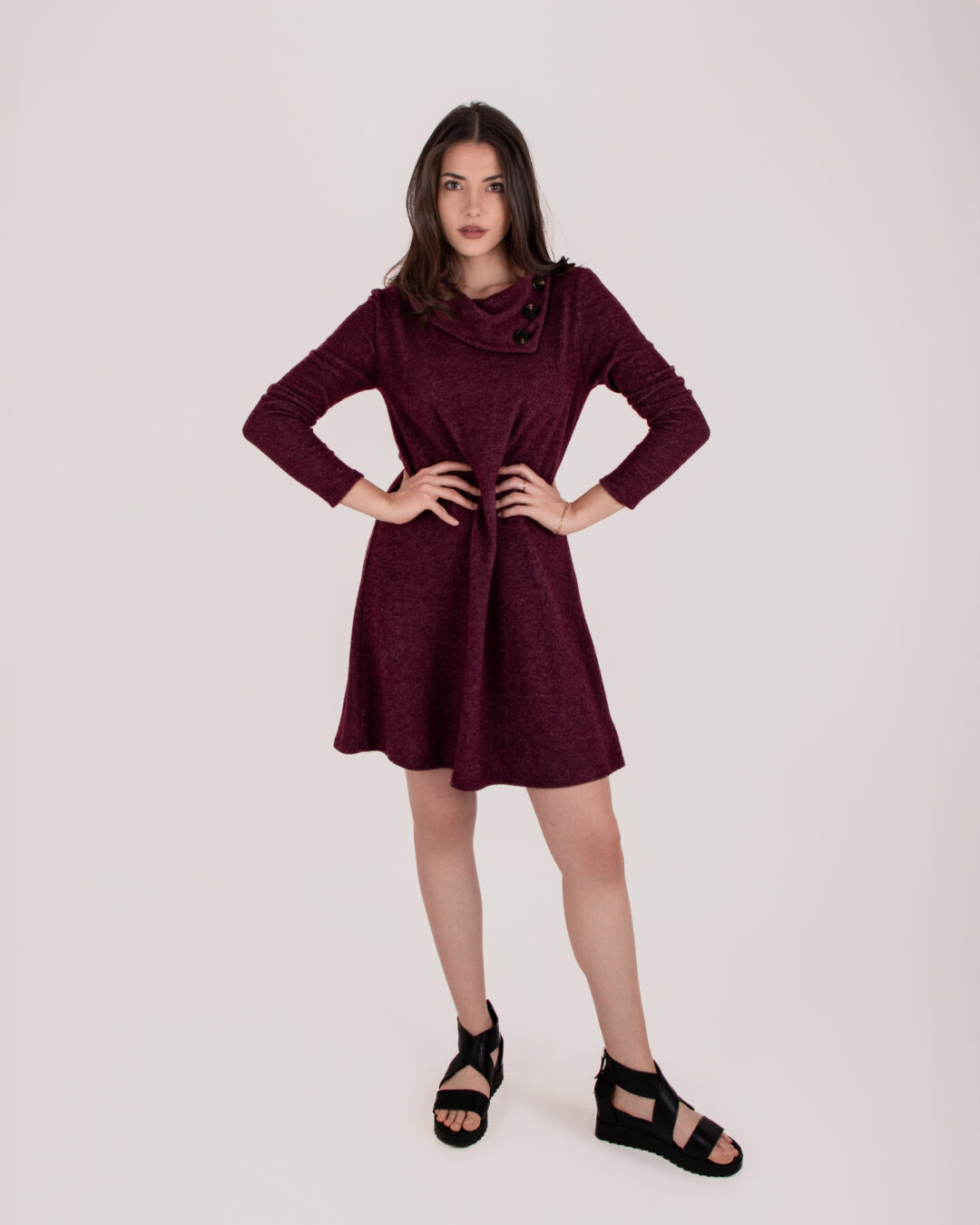 Vestido Color Wine - Imagen 5