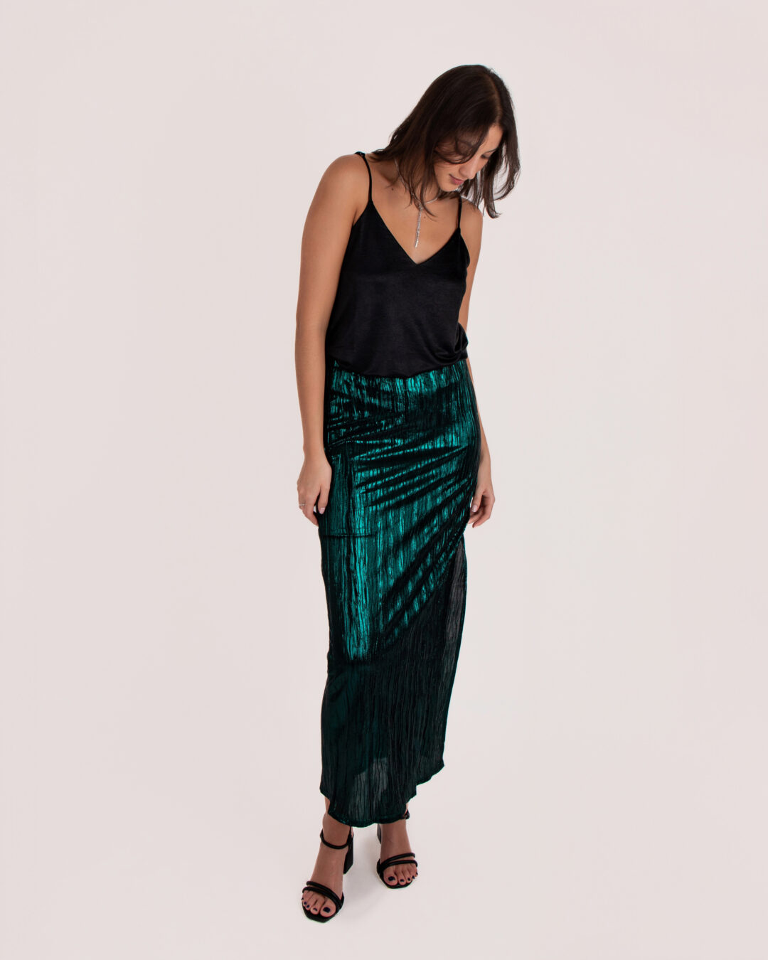 Falda Metalizada, Color Hunter Green - Imagen 2